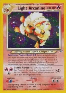 Carta Light Arcanine (12/105) do set Neo Destiny — Pokémon TCG | Bynx