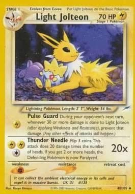 Carta Light Jolteon (48/105) do set Neo Destiny — Pokémon TCG | Bynx