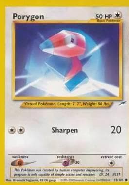 Carta Porygon (78/105) do set Neo Destiny — Pokémon TCG | Bynx