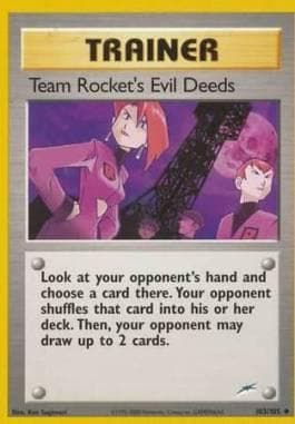 Carta Team Rocket's Evil Deeds (103/105) do set Neo Destiny — Pokémon TCG | Bynx