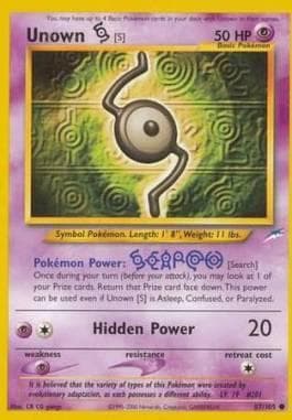 Carta Unown S (87/105) do set Neo Destiny — Pokémon TCG | Bynx