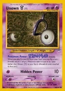 Carta Unown V (89/105) do set Neo Destiny — Pokémon TCG | Bynx