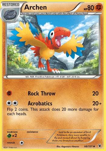 Carta Archen (66/101) do set Vitórias Nobres — Pokémon TCG | Bynx