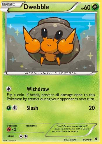 Carta Dwebble (6/101) do set Vitórias Nobres — Pokémon TCG | Bynx
