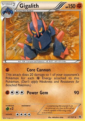 Carta Gigalith (61/101) do set Vitórias Nobres — Pokémon TCG | Bynx