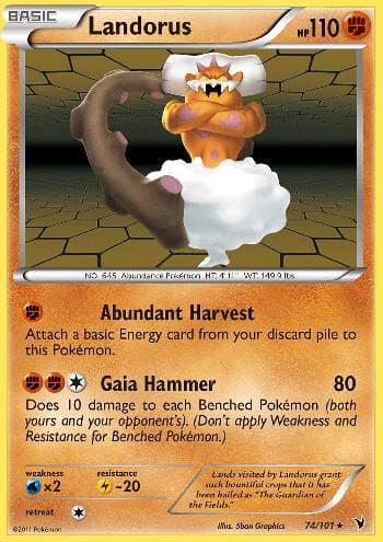 Carta Landorus (74/101) do set Vitórias Nobres — Pokémon TCG | Bynx
