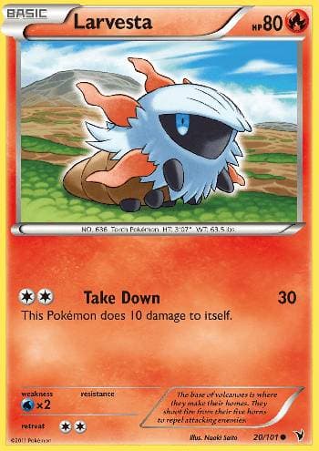 Carta Larvesta (20/101) do set Vitórias Nobres — Pokémon TCG | Bynx