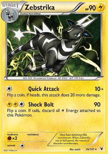 Carta Zebstrika (36/101) do set Vitórias Nobres — Pokémon TCG | Bynx