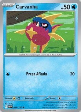 Carta Carvanha (046/197) do set Obsidiana em Chamas — Pokémon TCG | Bynx