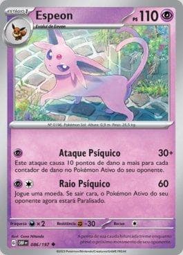 Carta Espeon (086/197) do set Obsidiana em Chamas — Pokémon TCG | Bynx