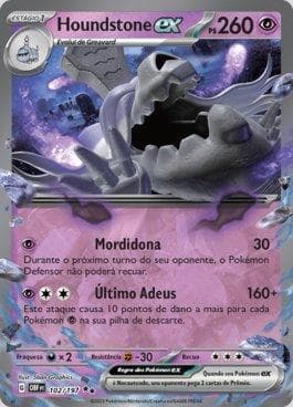 Carta Houndstone ex (102/197) do set Obsidiana em Chamas — Pokémon TCG | Bynx