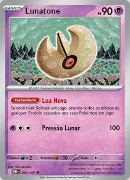 Carta Lunatone (092/197) do set Obsidiana em Chamas — Pokémon TCG | Bynx