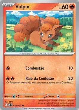 Carta Vulpix (028/197) do set Obsidiana em Chamas — Pokémon TCG | Bynx
