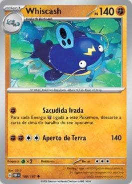 Carta Whiscash (109/197) do set Obsidiana em Chamas — Pokémon TCG | Bynx