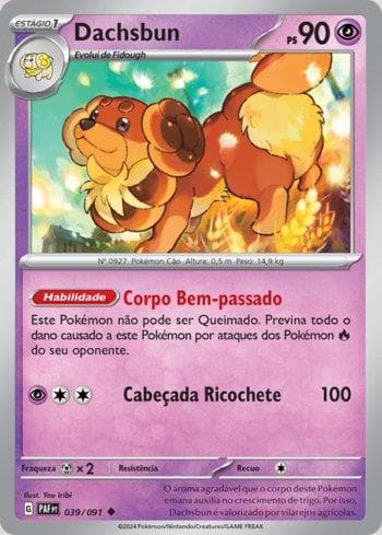 Carta Dachsbun (039/091) do set Destinos de Paldea — Pokémon TCG | Bynx