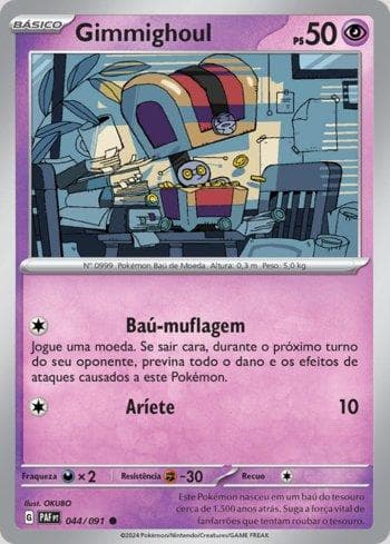 Carta Gimmighoul (044/091) do set Destinos de Paldea — Pokémon TCG | Bynx