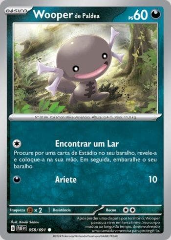Carta Paldean Wooper (058/091) do set Destinos de Paldea — Pokémon TCG | Bynx