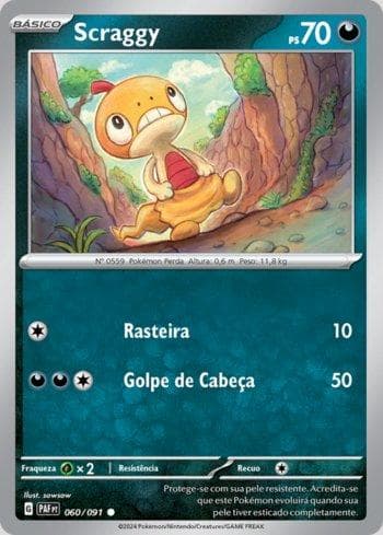 Carta Scraggy (060/091) do set Destinos de Paldea — Pokémon TCG | Bynx