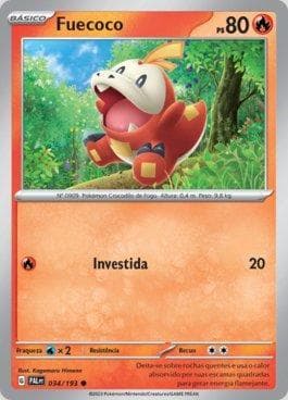 Carta Fuecoco (034/193) do set Evoluções em Paldea — Pokémon TCG | Bynx