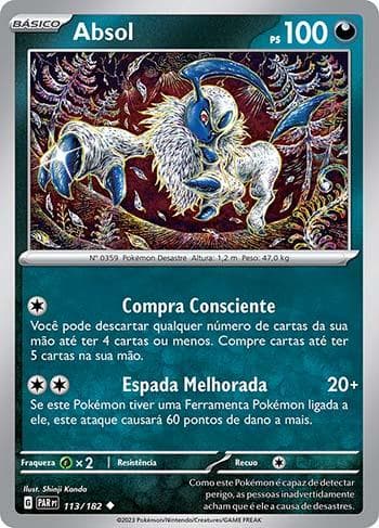 Carta Absol (113/182) do set Fenda Paradoxal — Pokémon TCG | Bynx