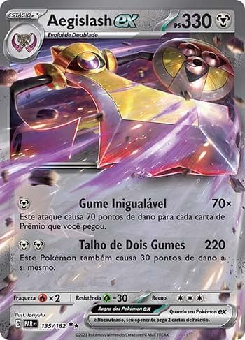 Carta Aegislash ex (135/182) do set Fenda Paradoxal — Pokémon TCG | Bynx
