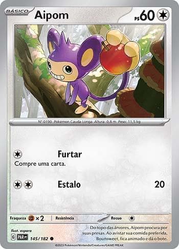 Carta Aipom (145/182) do set Fenda Paradoxal — Pokémon TCG | Bynx