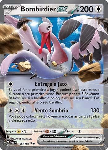 Carta Bombirdier ex (156/182) do set Fenda Paradoxal — Pokémon TCG | Bynx