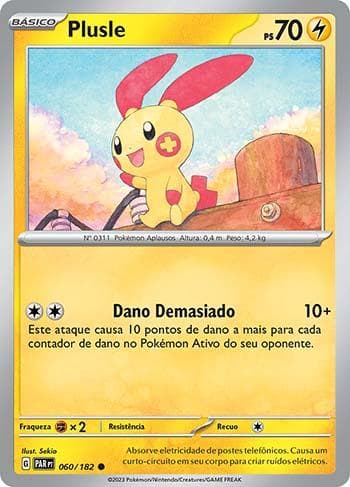 Carta Plusle (060/182) do set Fenda Paradoxal — Pokémon TCG | Bynx
