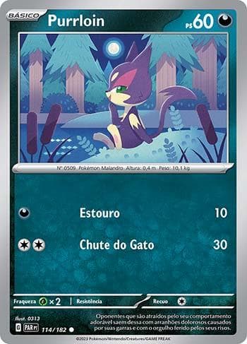 Carta Purrloin (114/182) do set Fenda Paradoxal — Pokémon TCG | Bynx
