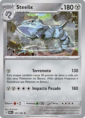 Carta Steelix (125/182) do set Fenda Paradoxal — Pokémon TCG | Bynx