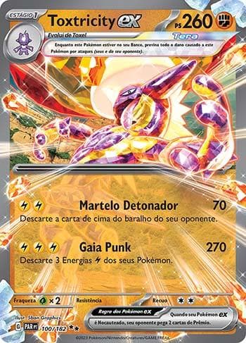 Carta Toxtricity ex (100/182) do set Fenda Paradoxal — Pokémon TCG | Bynx