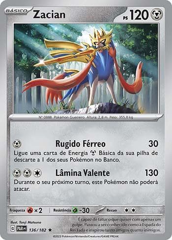 Carta Zacian (136/182) do set Fenda Paradoxal — Pokémon TCG | Bynx