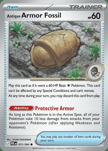 Carta Antique Armor Fossil 072/84 do set Pitch Black — Pokémon TCG | Bynx