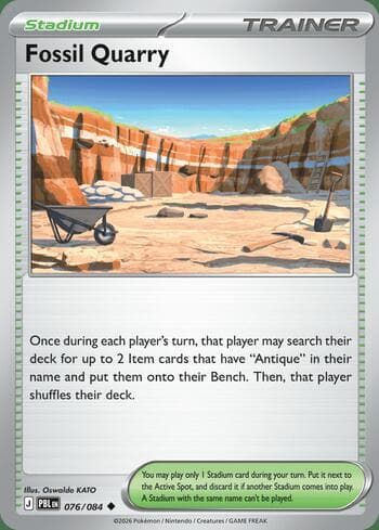 Carta Fossil Quarry 076/84 do set Pitch Black — Pokémon TCG | Bynx
