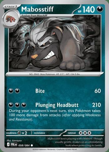Carta Mabosstiff 058/84 do set Pitch Black — Pokémon TCG | Bynx