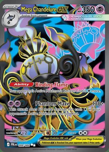 Carta Mega Chandelure ex 099/84 do set Pitch Black — Pokémon TCG | Bynx