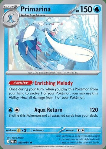 Carta Primarina 020/84 do set Pitch Black — Pokémon TCG | Bynx