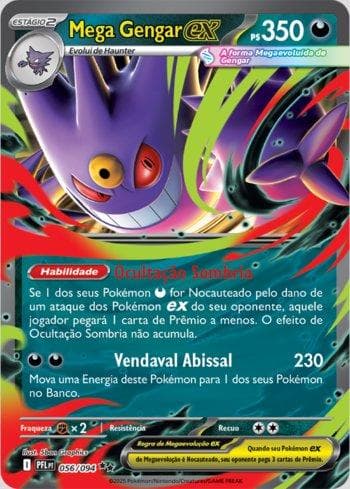 Carta Mega Gengar ex (056/094) do set Liga BR — PFL — Pokémon TCG | Bynx