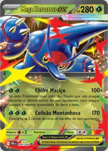 Carta Mega Heracross ex (004/094) do set Liga BR — PFL — Pokémon TCG | Bynx