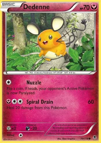 Carta Dedenne (70/119) do set Força Fantasma — Pokémon TCG | Bynx