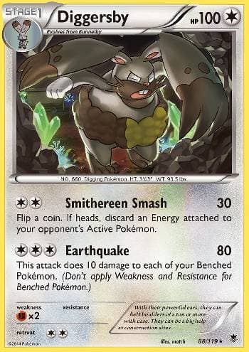 Carta Diggersby (88/119) do set Força Fantasma — Pokémon TCG | Bynx
