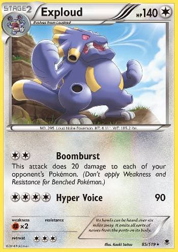 Carta Exploud (85/119) do set Força Fantasma — Pokémon TCG | Bynx