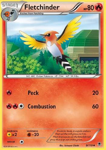 Carta Fletchinder (9/119) do set Força Fantasma — Pokémon TCG | Bynx