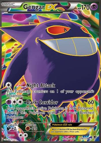 Carta Gengar-EX (114/119) do set Força Fantasma — Pokémon TCG | Bynx