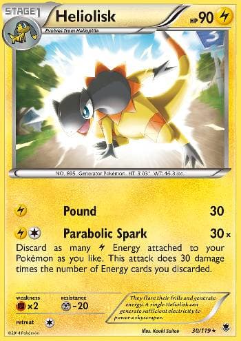 Carta Heliolisk (30/119) do set Força Fantasma — Pokémon TCG | Bynx