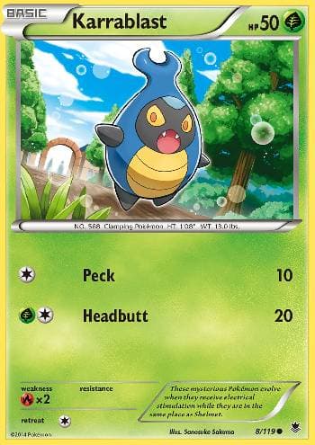 Carta Karrablast (8/119) do set Força Fantasma — Pokémon TCG | Bynx