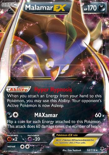 Carta Malamar-EX (58/119) do set Força Fantasma — Pokémon TCG | Bynx