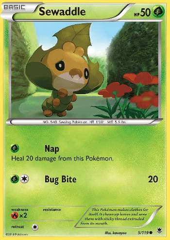 Carta Sewaddle (5/119) do set Força Fantasma — Pokémon TCG | Bynx