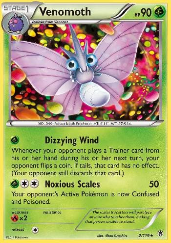 Carta Venomoth (2/119) do set Força Fantasma — Pokémon TCG | Bynx