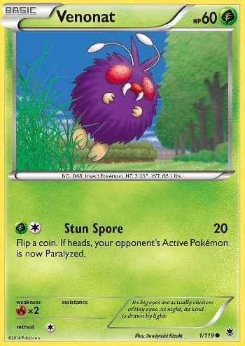Carta Venonat (1/119) do set Força Fantasma — Pokémon TCG | Bynx